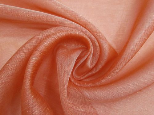 Great value Silk Linen Slub Organza- Papaya #15837 available to order online New Zealand