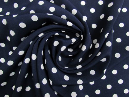 Great value Matilda Spot Crepe De Chine- Navy #15846 available to order online New Zealand