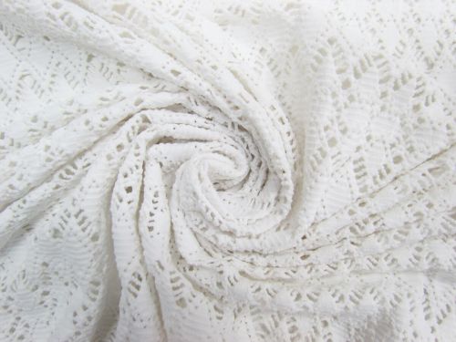 Great value 2.5m Final Remnant Piece- Double Diamond Crochet Look Knit- White #8532 available to order online New Zealand