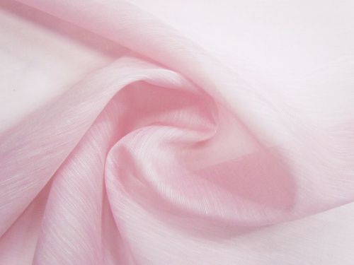 Great value Silk Linen Slub Organza- Juliette Pink #15988 available to order online New Zealand