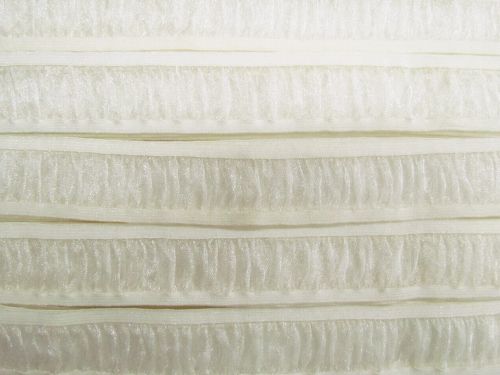 Great value *Seconds* 30mm Sheer Ruffle Elastic- Warm White #T1589 available to order online New Zealand