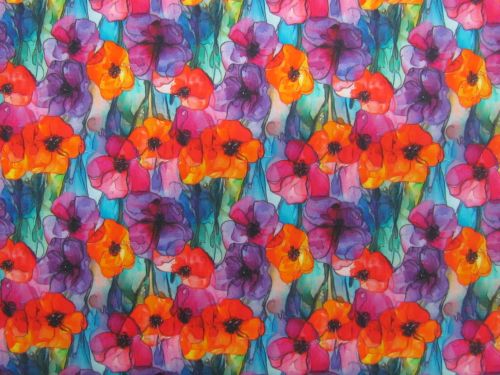 Great value Stained Glass Flowers Cotton #PW1627 available to order online New Zealand