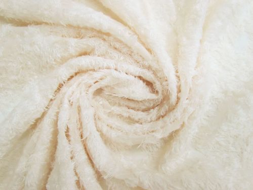 Great value Eyelash Fringe Chiffon- Cream #16044 available to order online New Zealand