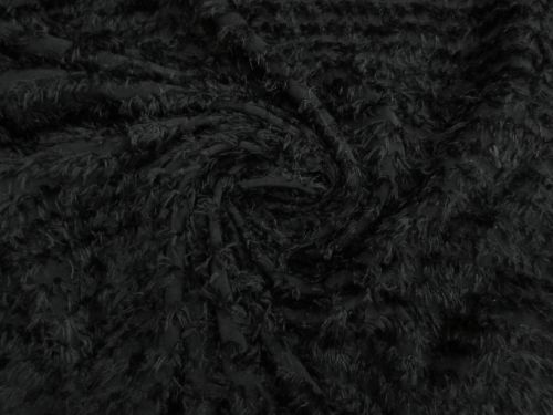 Great value Eyelash Fringe Stripe Viscose Blend Suiting- Coal #16045 available to order online New Zealand