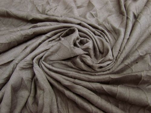 Great value 1.18cm Final Remnant Piece- Wool Blend Crinkle Look Jersey- Dark Taupe #2251 available to order online New Zealand