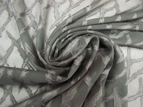 Great value 3.6m Final Remnant Piece- Lightning Strike Chiffon- Grey #5262 available to order online New Zealand