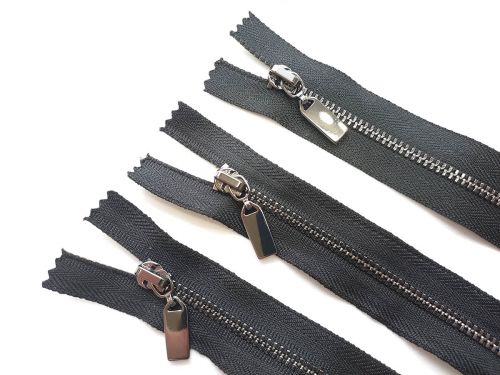 Great value 12cm Closed Metal Zipper- 3pk- Gunmetal/Black TRW47 available to order online New Zealand