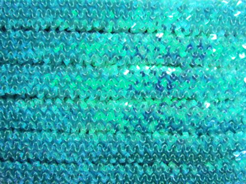 Great value 25mm Iridescent Stretch Sequin Trim- Blue Lagoon #T446 available to order online New Zealand