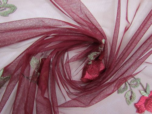 Great value Rose Arbour Embroidered Tulle #11323 available to order online New Zealand