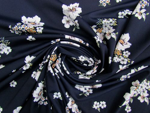 Great value Anemone Meadow Matte Spandex- Navy #11333 available to order online New Zealand