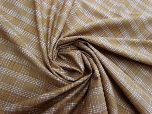 Great value Caramel Check Cotton Blend Shirting #5257 available to order online New Zealand