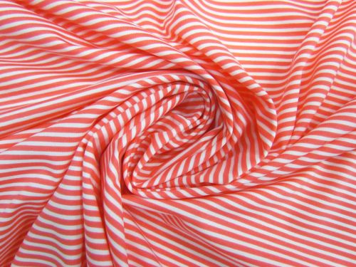 Great value 2mm Stripe Matte Spandex- Neon Coral #10199 available to order online New Zealand