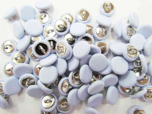 Great value Pack of 2 Fabric Covered Fashion Buttons- Pale Blue FB092 available to order online New Zealand