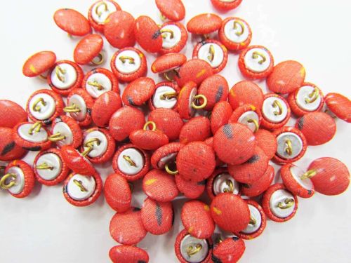 Great value 11mm Fabric Covered Fashion Buttons- Orange Confetti FB093 available to order online New Zealand
