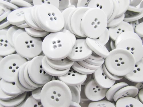 Great value Coated Heavy Duty Fashion Buttons- White FB102 available to order online New Zealand