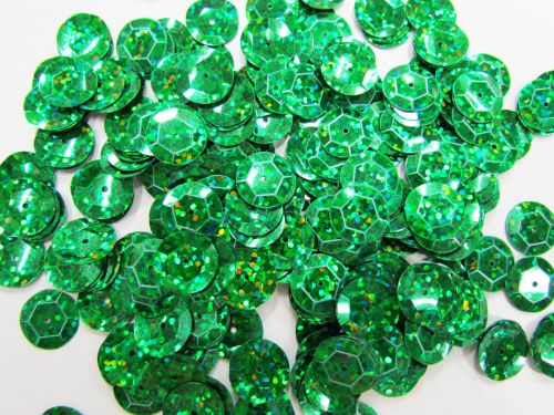 Great value 24gm Sequin Pack- Holographic Emerald- 12mm #035 available to order online New Zealand