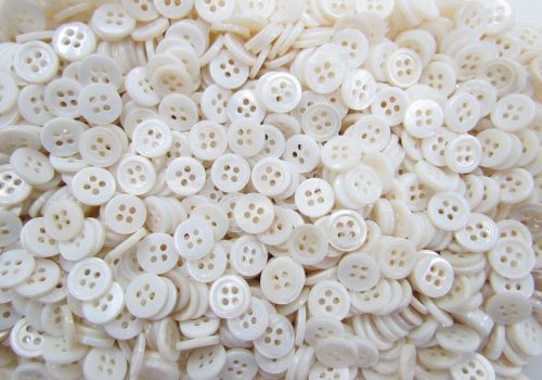 Great value 10mm Pearl White Fashion Buttons FB156- 10 Button Bundle available to order online New Zealand