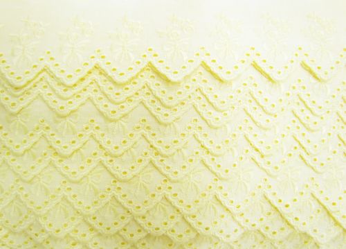 Great value 55mm Delightful Bouquet Broderie Anglaise Trim- Sunny Yellow #246 available to order online New Zealand
