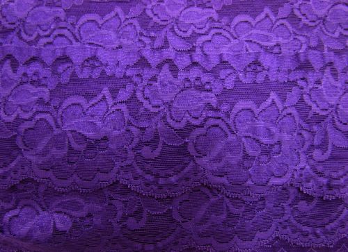 Great value 85mm Giselle Stretch Floral Lace Trim- Purple #259 available to order online New Zealand