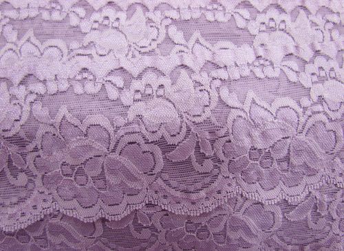 Great value 85mm Giselle Stretch Floral Lace Trim- Mauve #260 available to order online New Zealand