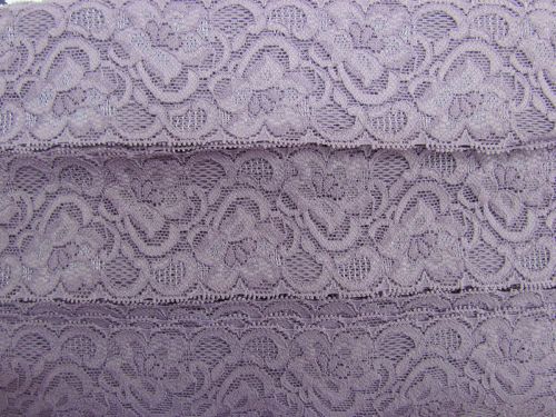 Great value 55mm Josephine Stretch Floral Lace Trim- Mauve #265 available to order online New Zealand
