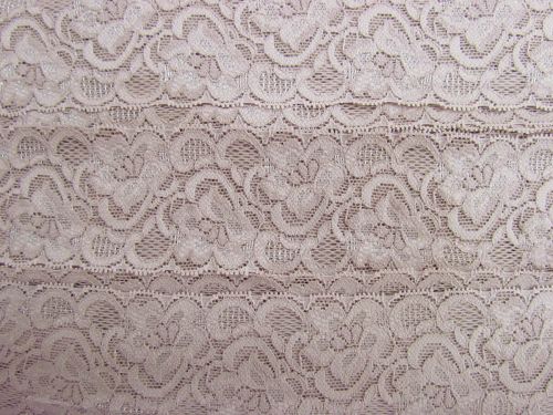 Great value 55mm Josephine Stretch Floral Lace Trim- Dusty Rose #267 available to order online New Zealand
