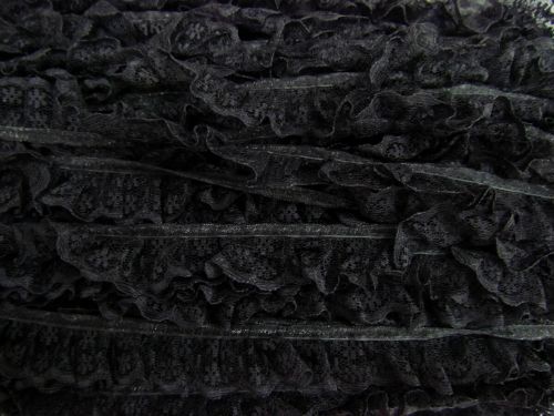 Great value 24mm Penelope Lace Frill Trim- Black #288 available to order online New Zealand