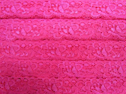 Great value 30mm Stretch Lace Trim- Cupid Pink #351 available to order online New Zealand