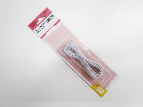 Great value 4m Pack- Birch 1mm Millinery Elastic-White available to order online New Zealand