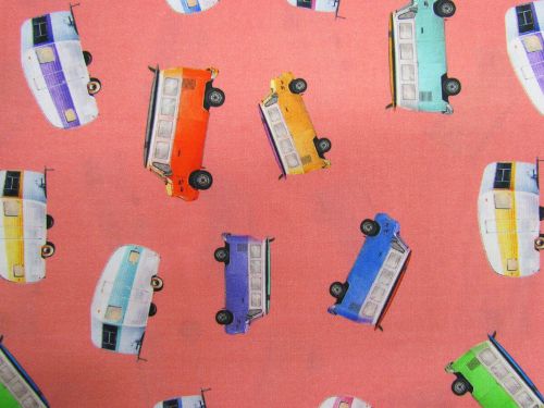 Great value Retro Campers Cotton- Coral Pink #9100G available to order online New Zealand