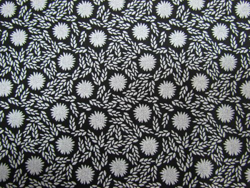 Great value Morning Frost Cotton- Garden Floral White on Black DV2136 available to order online New Zealand