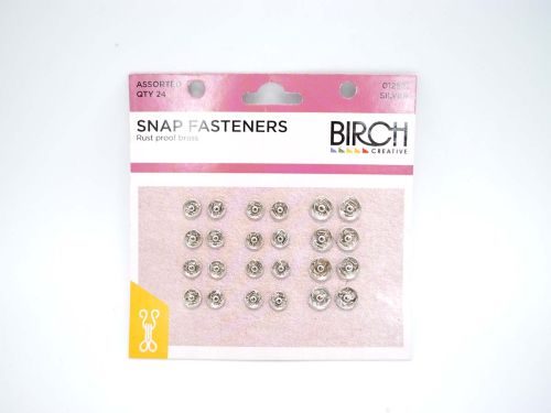 Great value Snap Fasteners- Assorted Sizes- Silver- Pack of 24 available to order online New Zealand