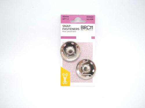 Great value Snap Fasteners- 30mm- Silver- Pack of 2 available to order online New Zealand