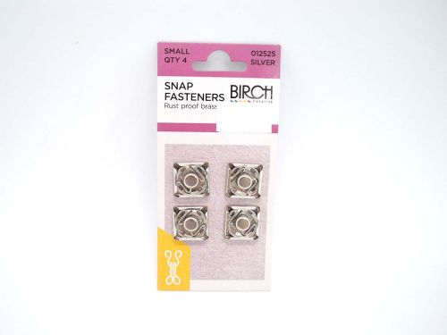 Great value Snap Fasteners- Small Square- Silver- Pack of 4 available to order online New Zealand