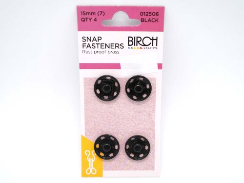 Great value Snap Fasteners- 15mm- Black available to order online New Zealand