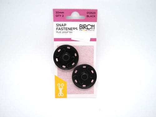 Great value Snap Fasteners- 30mm- Black- Pack of 2 available to order online New Zealand