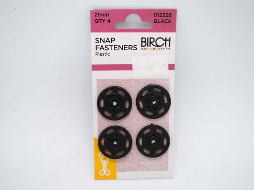 Great value Snap Fasteners- Plastic- Black -21mm- Pack of 4 available to order online New Zealand