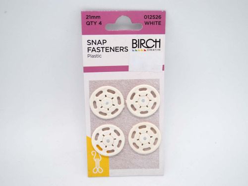 Great value Snap Fasteners- Plastic- White- 21mm- Pack of 4 available to order online New Zealand