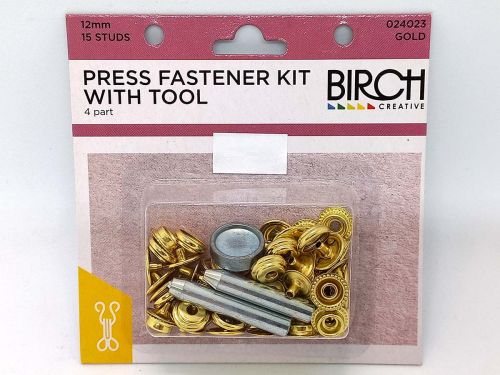 Great value Press Fastener Kit with Tool- 12mm- Gold- Pack of 15 available to order online New Zealand