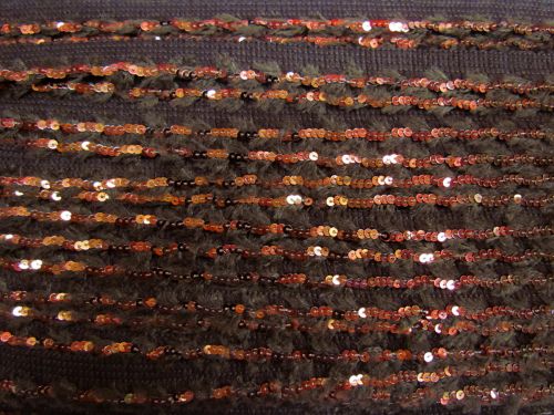 Great value 20mm Fluffy Sequin Trim- Autumn Brown #627 available to order online New Zealand