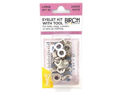 Great value Eyelet Kit with Tool- Large- White- Pack of 30 available to order online New Zealand
