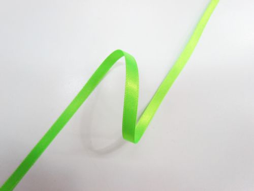 Great value Double Sided Satin Ribbon- 7mm- 6847 FLUORO GREEN available to order online New Zealand