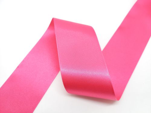 Great value Double Sided Satin Ribbon- 50mm- 72 SHOCKING PINK available to order online New Zealand