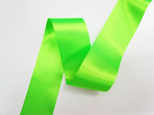 Great value Double Sided Satin Ribbon- 50mm- 6847 FLUORO GREEN available to order online New Zealand
