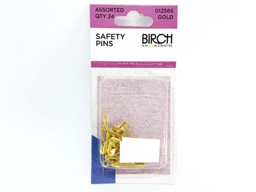 Great value Safety Pins- Gold- Assorted- Pack of 24 available to order online New Zealand