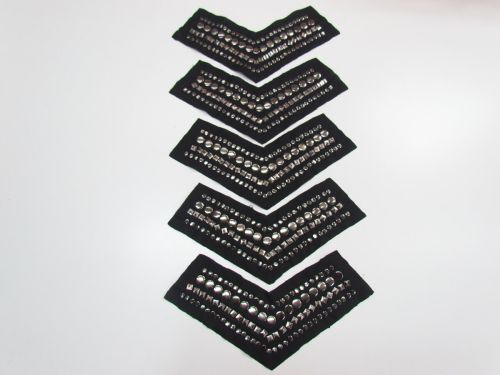 Great value Iron On Silver Studded Embellishment RW565- 4pk available to order online New Zealand