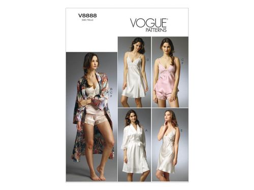 Great value Vogue Pattern V8888 Misses' Robe, Slip, Camisole and Panties- Size 6-8-10-12-14 available to order online New Zealand