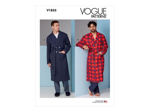Great value Vogue Pattern V1855 Men's Robe and Belt- Size MXX (40-42-44-46) available to order online New Zealand