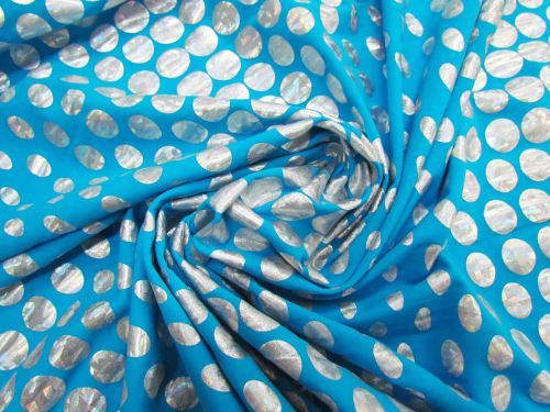 Great value Disco Dot Spandex- Blue #7343 available to order online New Zealand