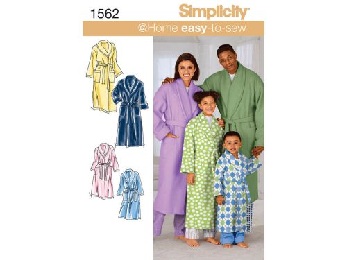 Great value Simplicity Pattern S1562 Child's, Teens' and Adults' Robe and Belt- Size A (XS - L / XS - XL) available to order online New Zealand